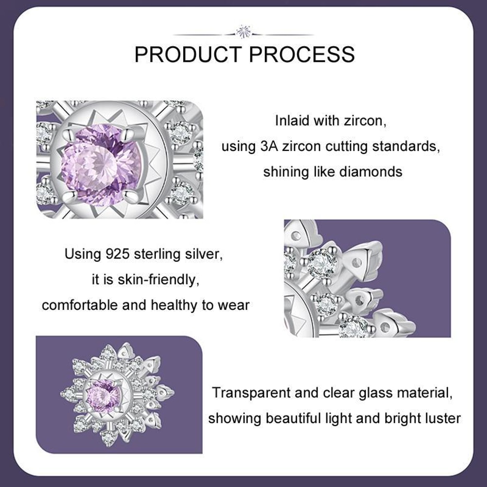 Sparkling Fireworks Sterling Silver Charm Bead With Platinum Plating For DIY Bracelets 4