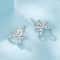 Elegant Sterling Silver Bow Earrings Platinum Plated S925 Hypoallergenic Studs For Women 1