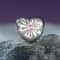 Sterling Silver Charm Bead Heart With Zircon PlatinumPlated DIY Bracelet Charm 0