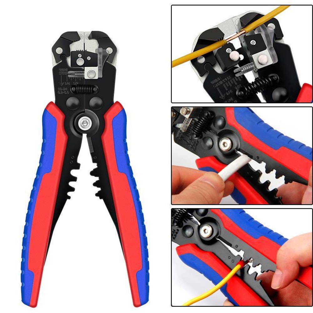 3-in-1 Automatic Wire Stripper Crimping Pliers with Cutter for Electricians and DIY Repairs