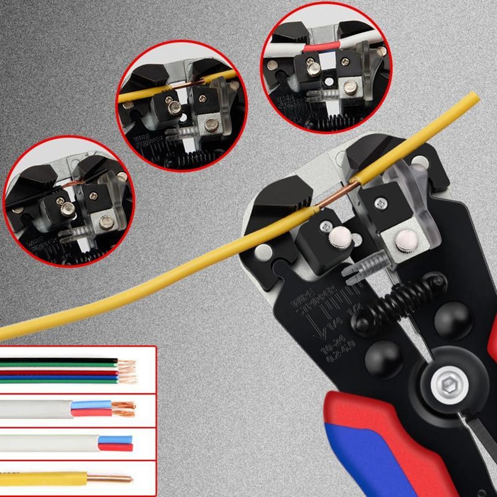 3-in-1 Automatic Wire Stripper Crimping Pliers with Cutter for Electricians and DIY Repairs