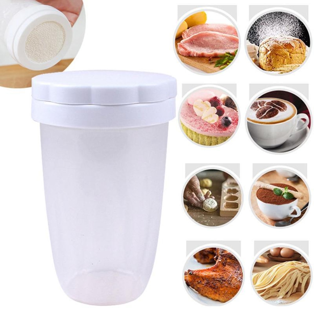 2pcs Powder Sugar Shaker & Flour Sifter for Baking, Cocoa Dusting and Coffee Decoration