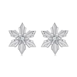 winter glow sterling silver snowflake stud earrings with zircon hypoallergenic snowflake jewelry