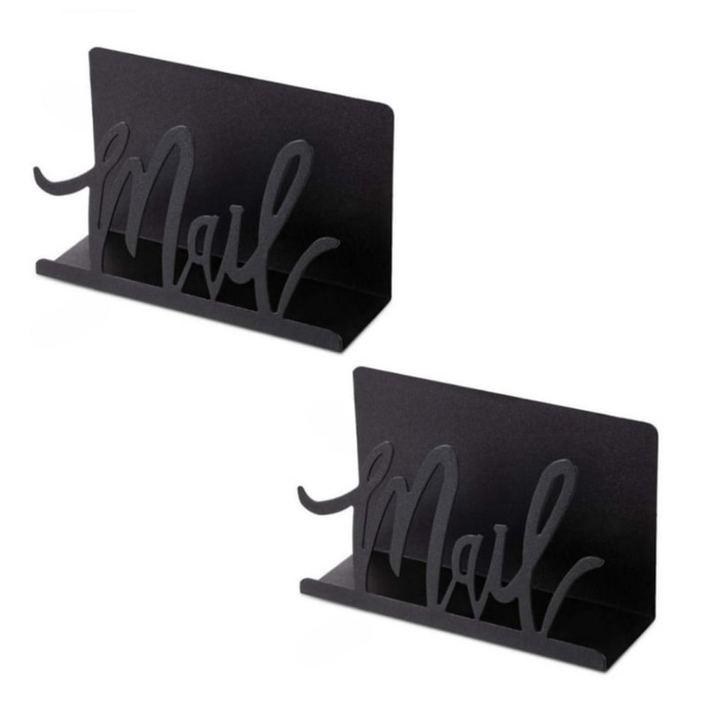 2Piece Metal Mail Organizer Desk Rack Set For Letters Documents Office Storage 1