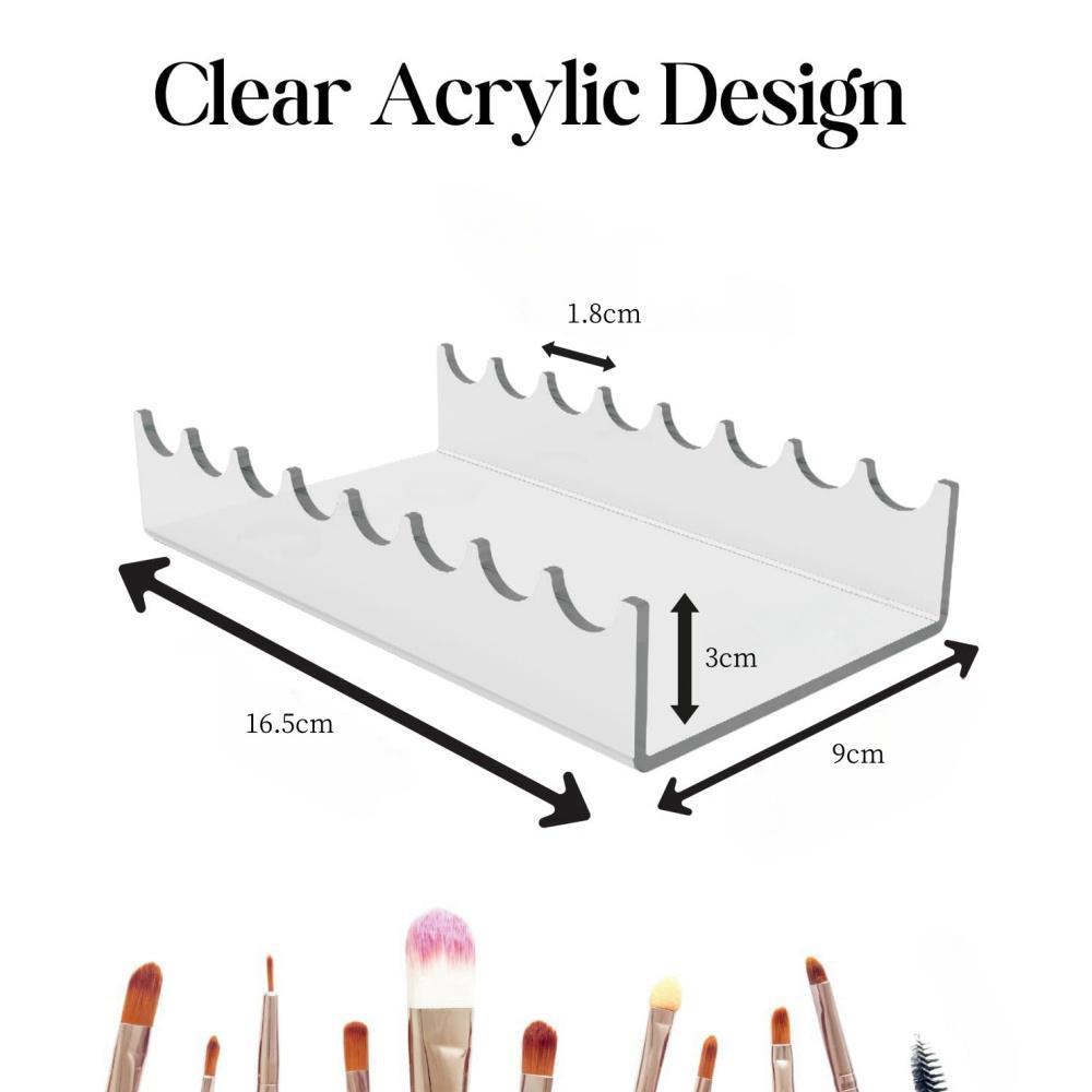 2PCS Clear Acrylic Makeup Brush Holder Organizer For Vanity Display And Cosmetic Storage 1