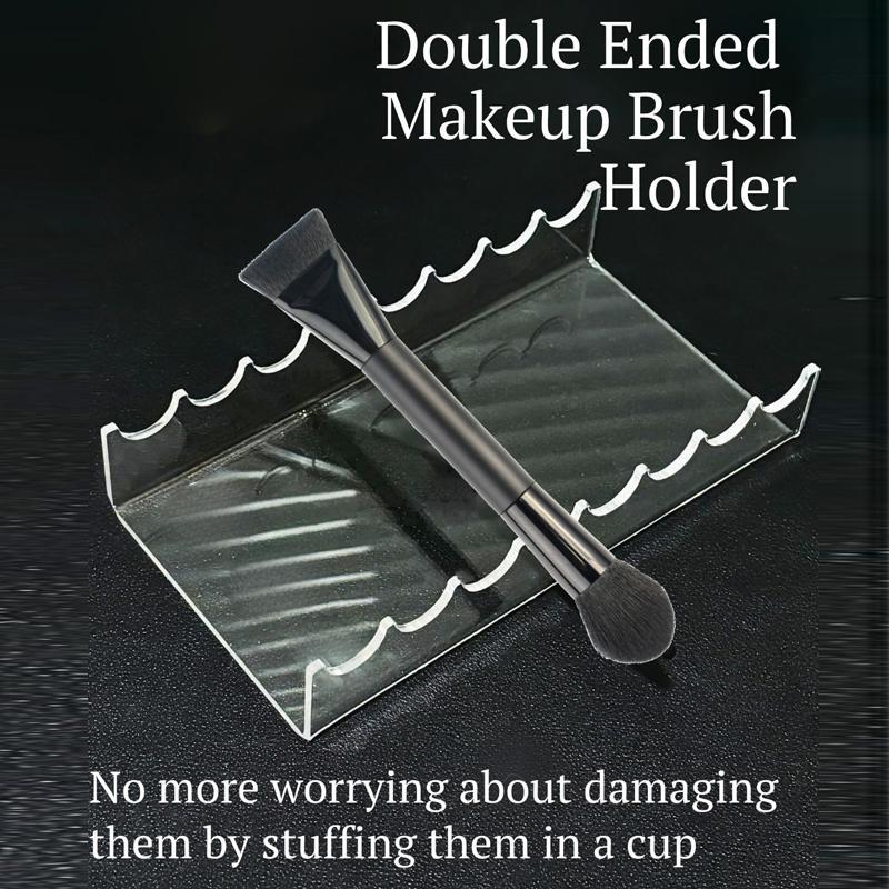 2PCS Clear Acrylic Makeup Brush Holder Organizer For Vanity Display And Cosmetic Storage 3