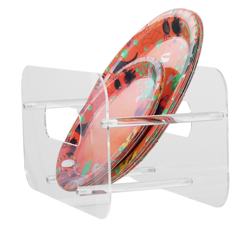 Clear Acrylic Plate Display Stand Organizer for Dinner Plates, Books & Photo Frames