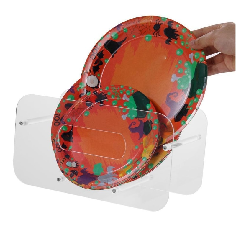 Clear Acrylic Plate Display Stand Organizer for Dinner Plates, Books & Photo Frames