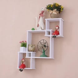 modern 3-piece floating wall shelf set decorative square wall display shelf organizer