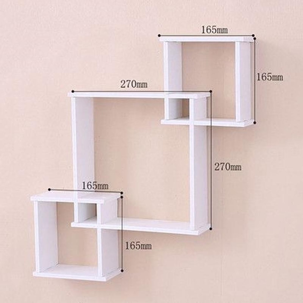 Modern 3Piece Floating Wall Shelf Set Decorative Square Wall Display Shelf Organizer 1