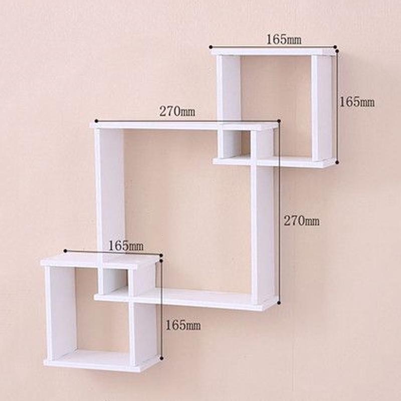 Modern 3Piece Floating Wall Shelf Set Decorative Square Wall Display Shelf Organizer 1