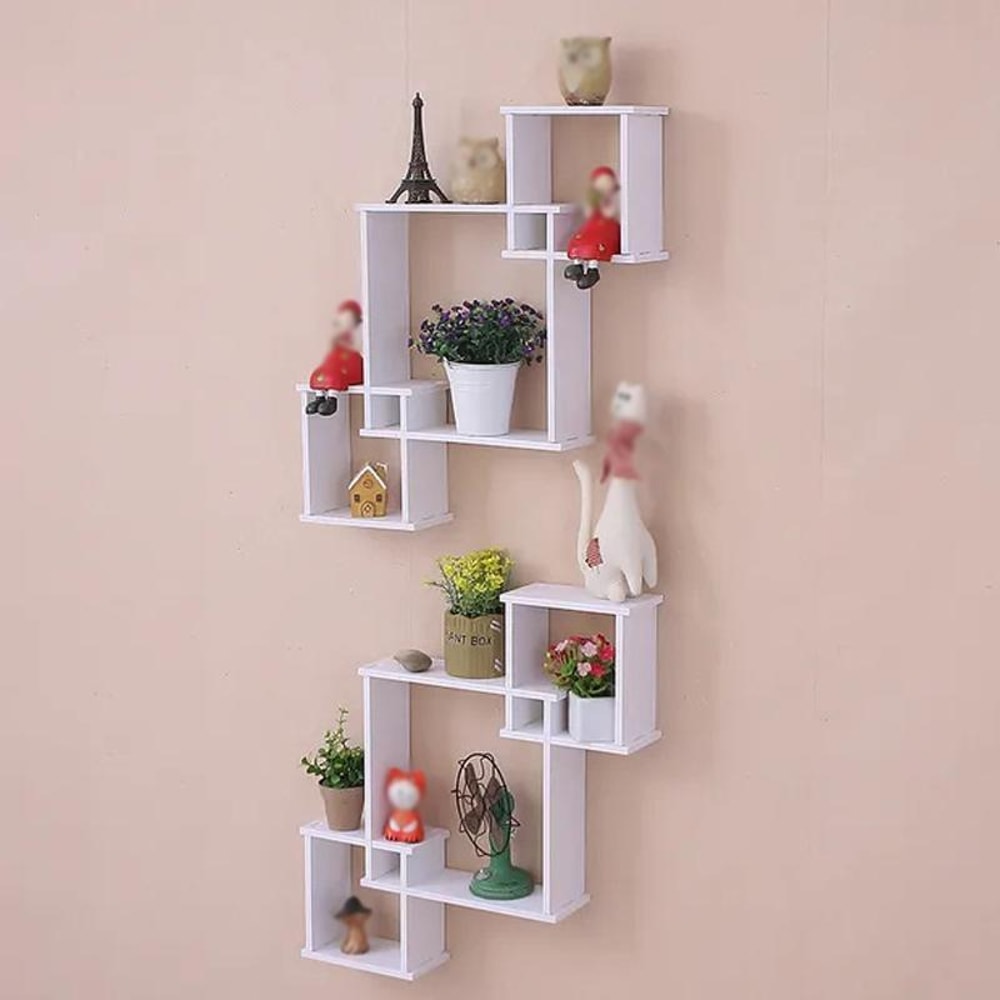 Modern 3Piece Floating Wall Shelf Set Decorative Square Wall Display Shelf Organizer 4