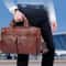 Vintage Cowhide Leather Briefcase Large Capacity Business Laptop Messenger Bag 9