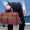Vintage Cowhide Leather Briefcase Large Capacity Business Laptop Messenger Bag 9