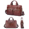 Vintage Cowhide Leather Briefcase Large Capacity Business Laptop Messenger Bag 2