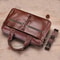 Vintage Cowhide Leather Briefcase Large Capacity Business Laptop Messenger Bag 8