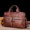 Vintage Cowhide Leather Briefcase Large Capacity Business Laptop Messenger Bag 10
