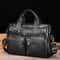 Vintage Cowhide Leather Briefcase Large Capacity Business Laptop Messenger Bag 12