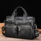 Vintage Cowhide Leather Briefcase Large Capacity Business Laptop Messenger Bag 12