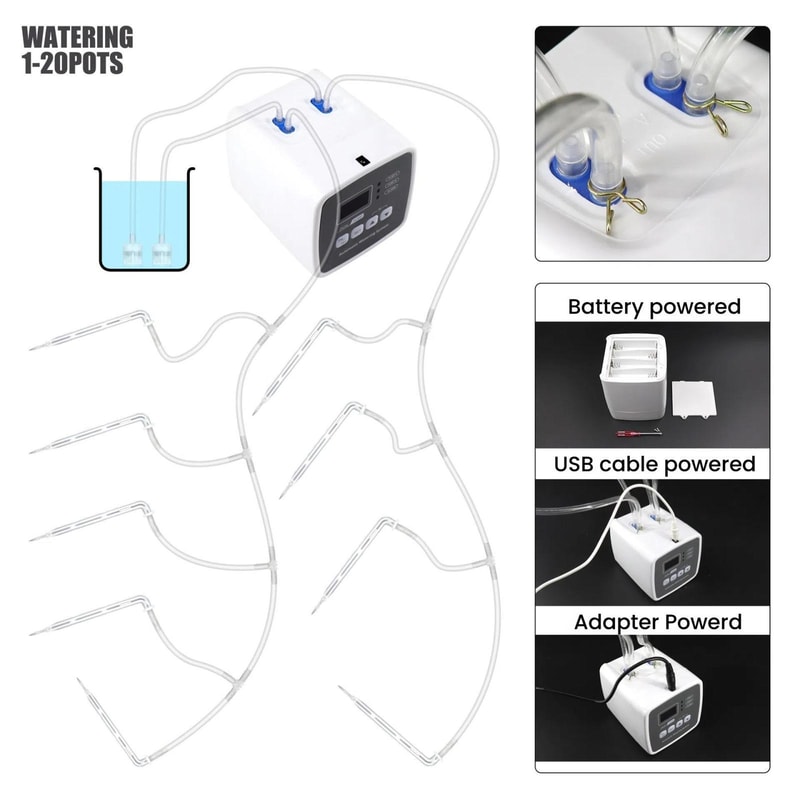 Dual Pump Automatic Plant Watering System With 20 Drip Emitters For Indoor Garden Plants 3