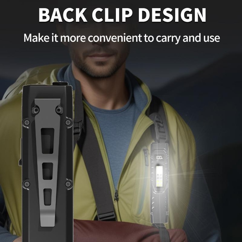 Rechargeable EDC Flashlight with UV Light, SOS Modes & Pocket Pen Clip