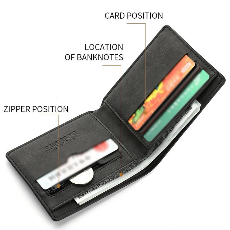 Mens Leather Wallet With Zipper Coin Pocket And Multi Card Holder 5