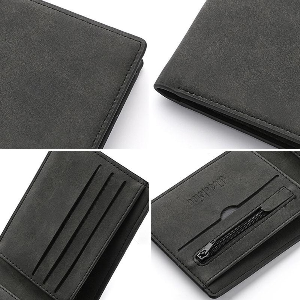 Mens Leather Wallet With Zipper Coin Pocket And Multi Card Holder 6