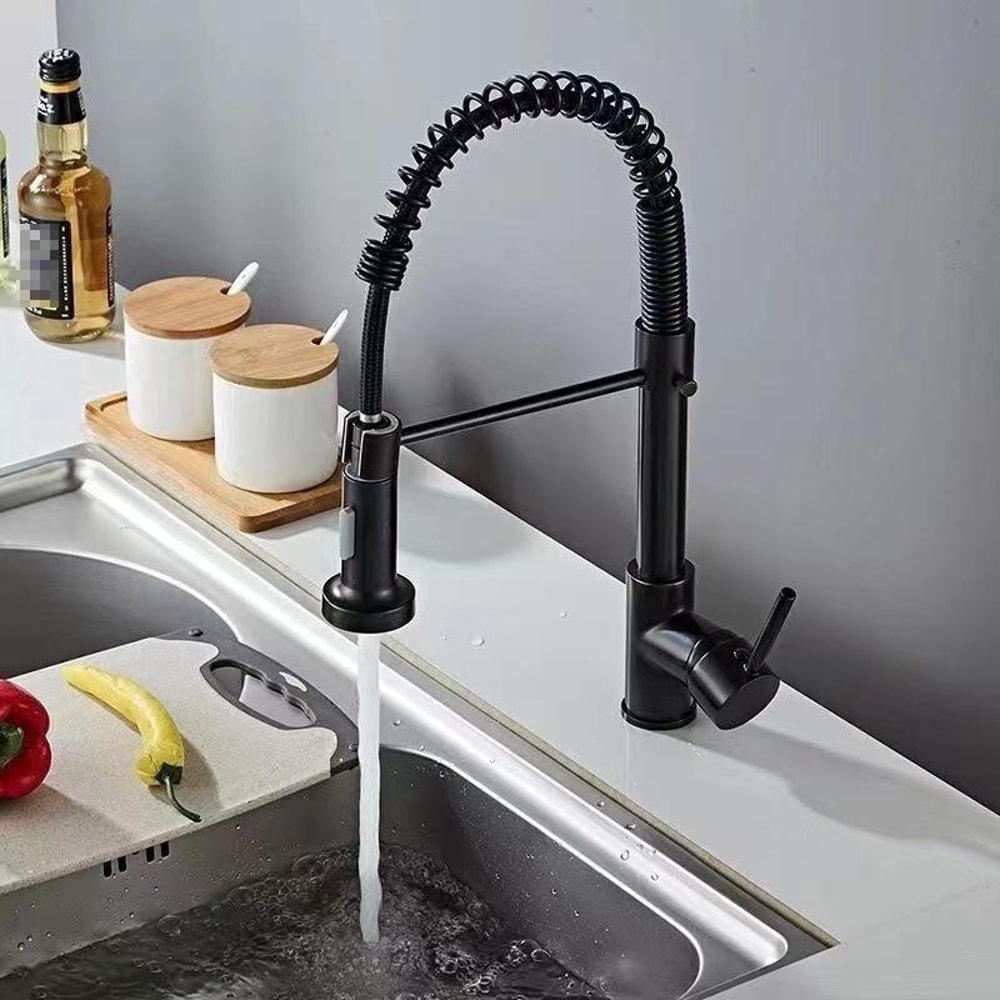 Stainless Steel Pull Down Kitchen Faucet With Dual Mode Sprayer Hot Cold Mixer Tap 1