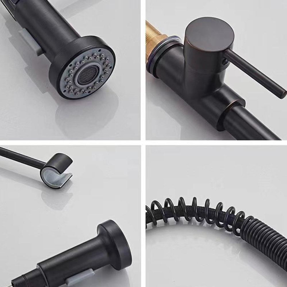 Stainless Steel Pull Down Kitchen Faucet With Dual Mode Sprayer Hot Cold Mixer Tap 3