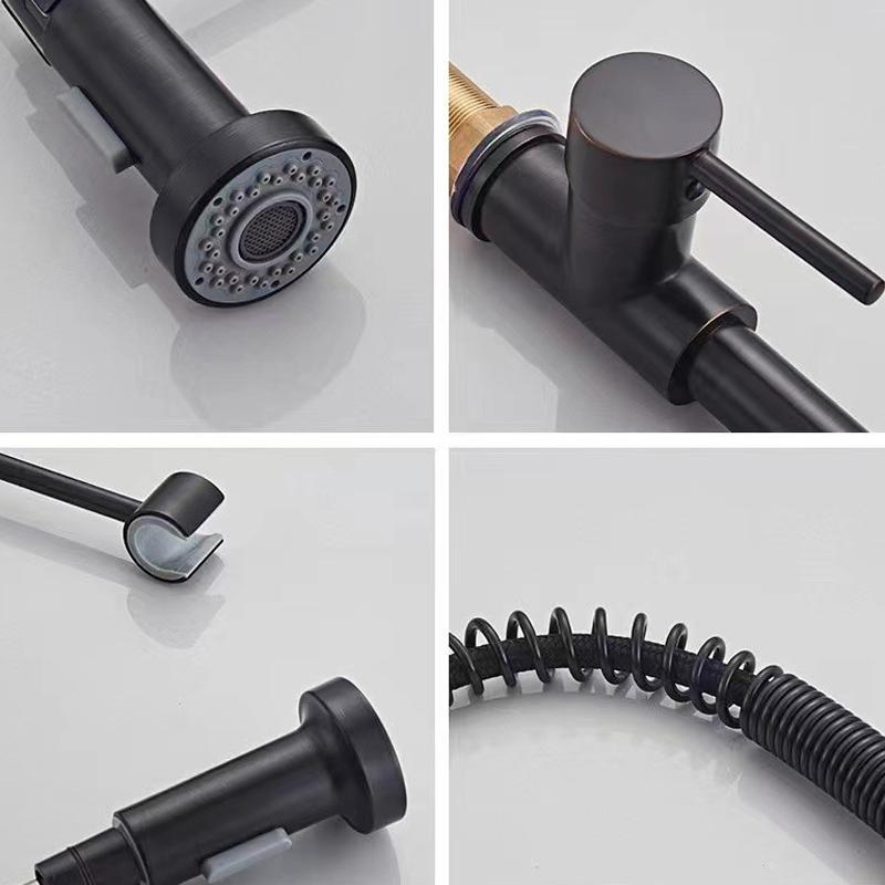 Stainless Steel Pull Down Kitchen Faucet With Dual Mode Sprayer Hot Cold Mixer Tap 3