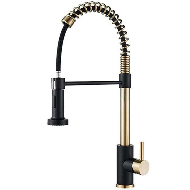 Stainless Steel Pull Down Kitchen Faucet With Dual Mode Sprayer Hot Cold Mixer Tap 7