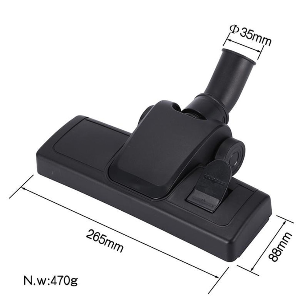 Universal 35mm Vacuum Cleaner Floor Brush Head, Dual-Use Hard Floor & Carpet Cleaning Attachment