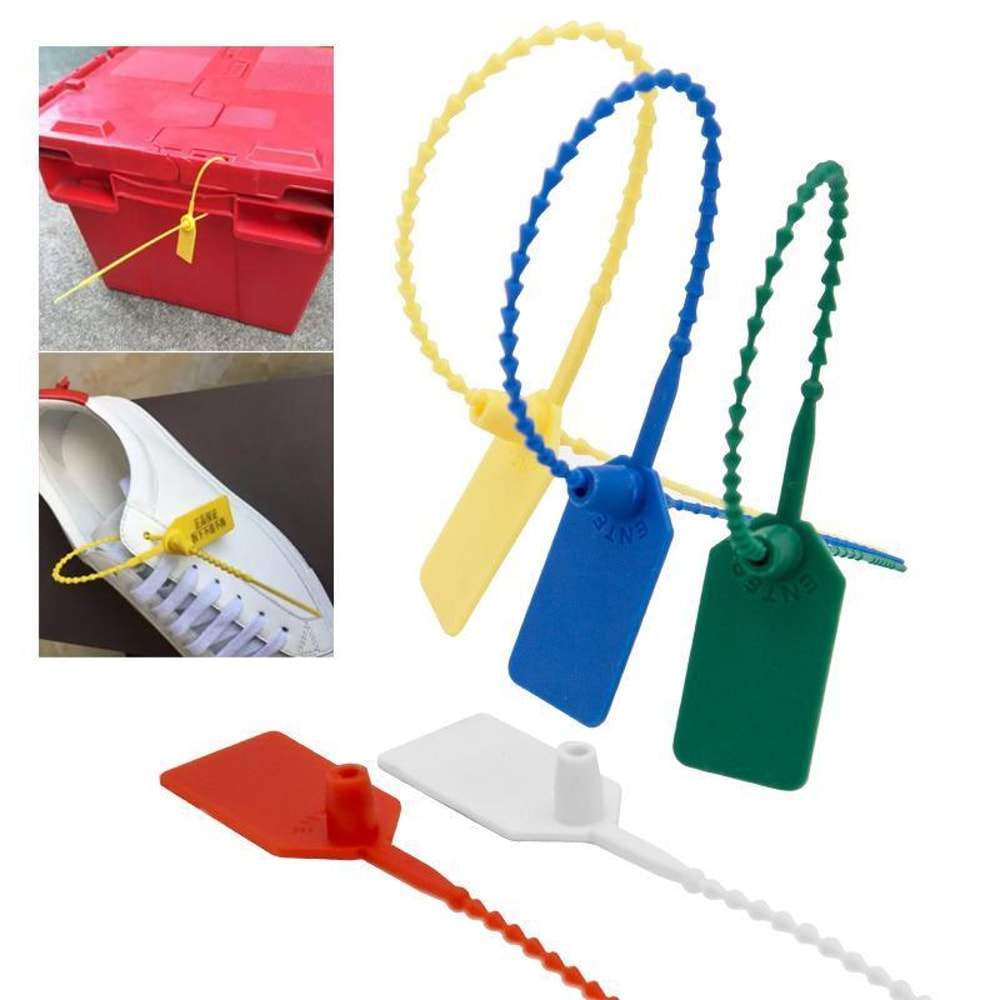 HeavyDuty Security Seals 100PCS Tamper Evident Container Seal Tags With SelfLocking Nylon Ties 0