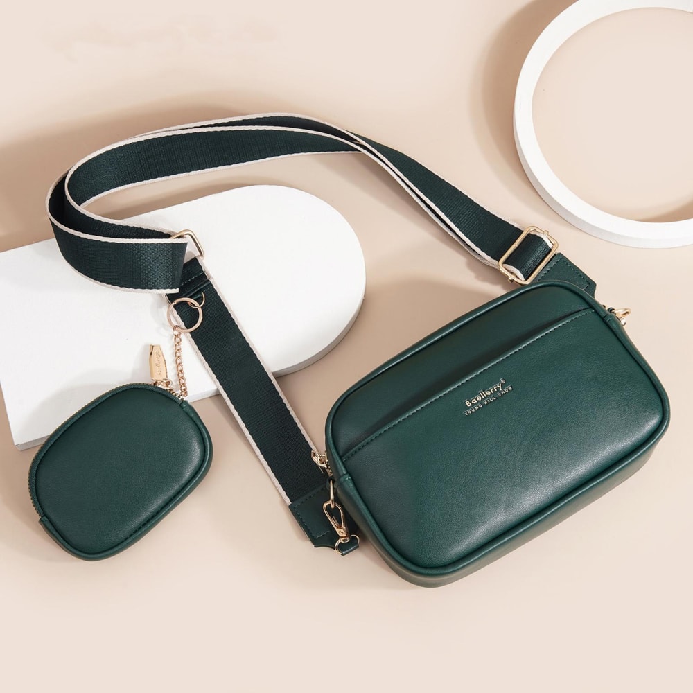 Ladies PU Crossbody Bag Small Square Large Capacity 2