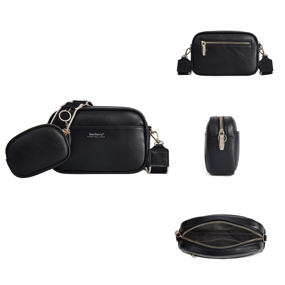 Ladies PU Crossbody Bag Small Square Large Capacity 3