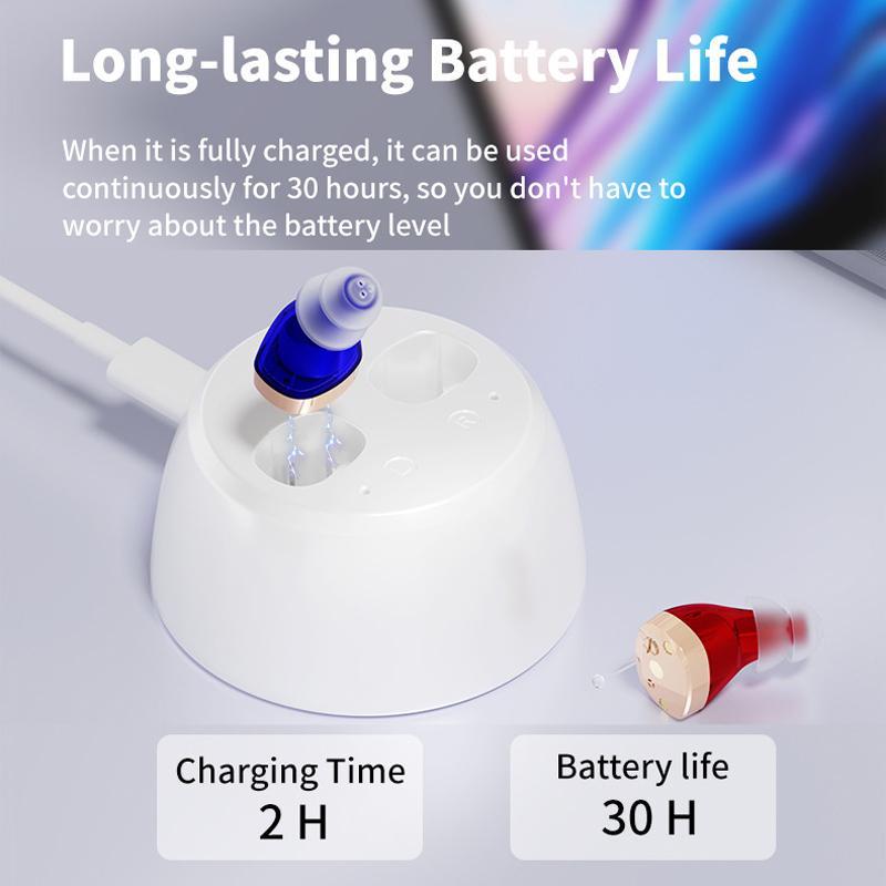 ClariHear Mini CIC Hearing Aid Rechargeable Invisible Sound Amplifier