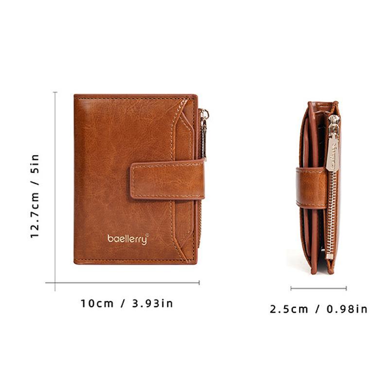 Premium Compact Women Leather Wallet Zipper Coin Purse Short Wallet 2