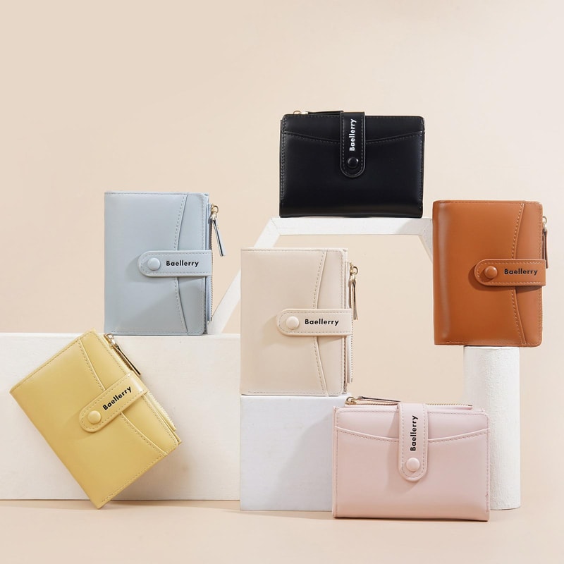 Baellerry N3256 Women Leather Wallet Short Bifold Zipper Coin Purse 1