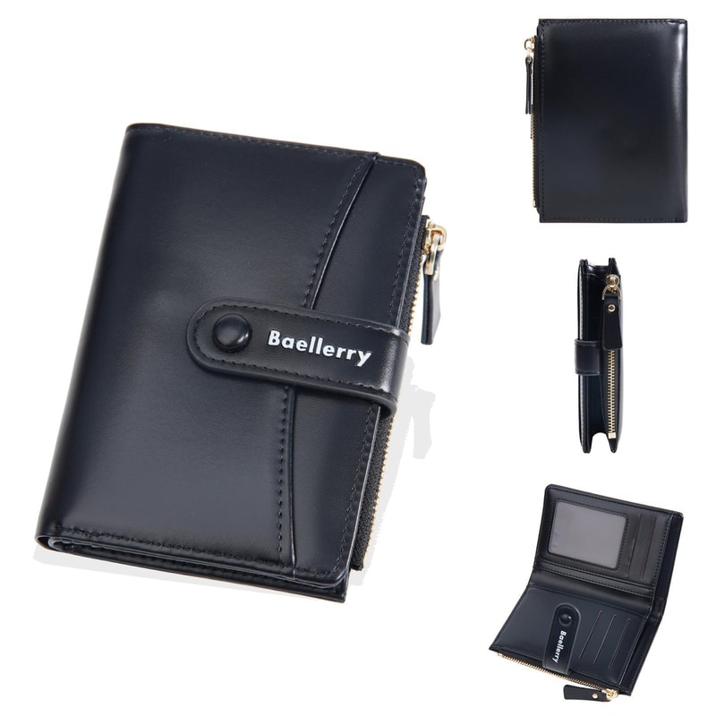 Baellerry N3256 Women Leather Wallet Short Bifold Zipper Coin Purse 2