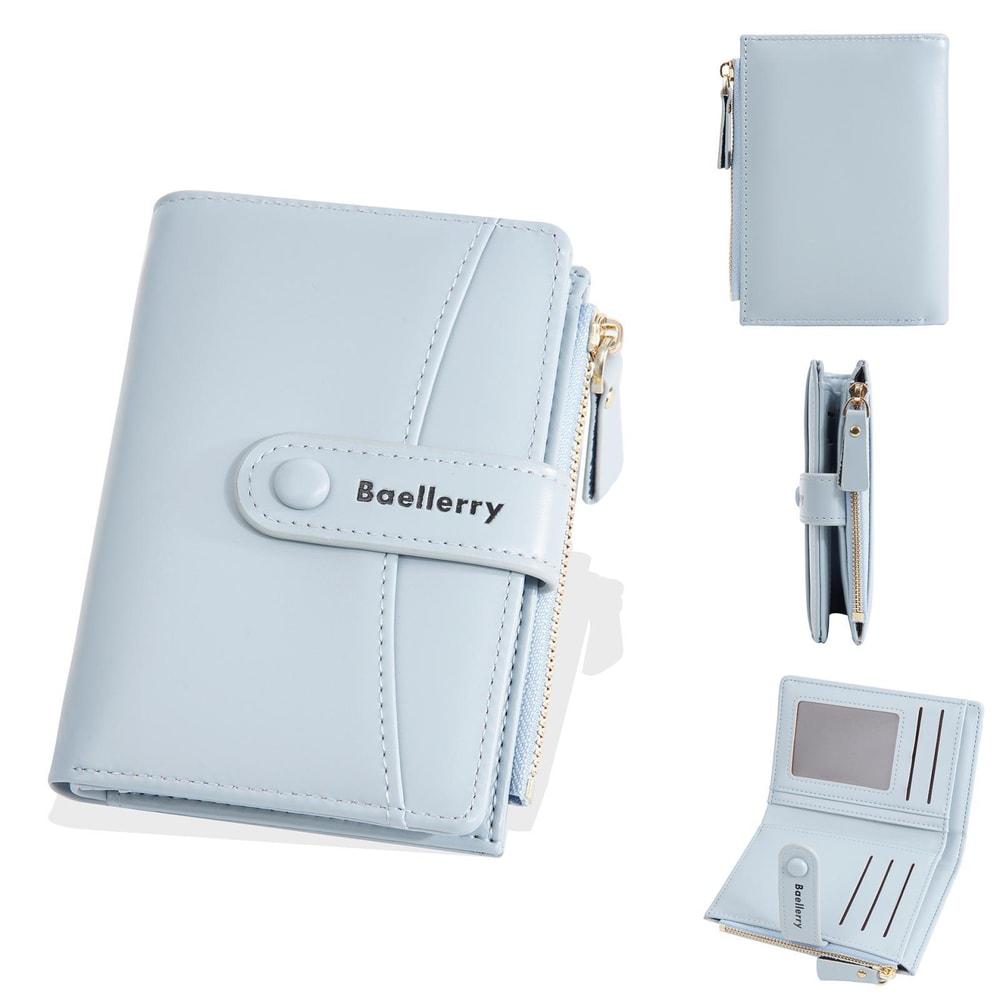 Baellerry N3256 Women Leather Wallet Short Bifold Zipper Coin Purse 3