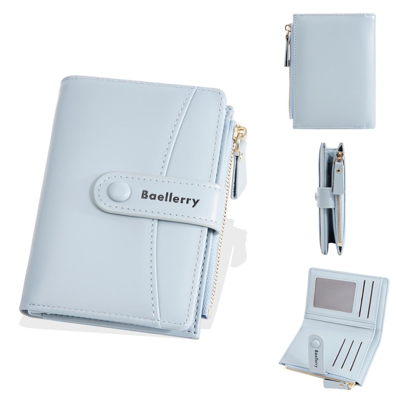 Baellerry N3256 Women Leather Wallet Short Bifold Zipper Coin Purse 3
