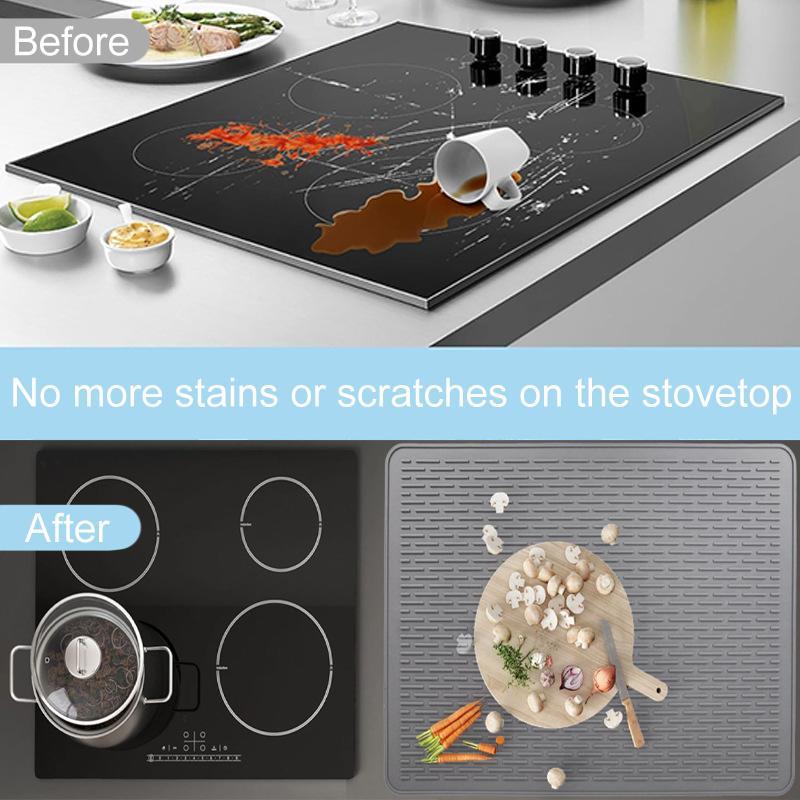Large Multifunctional Silicone Sink Stovetop Protection Mat With Drainage 4