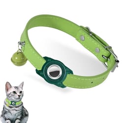 airtag waterproof pet collar with leather holder anti-lost gps tracker collar for cats & small dogs