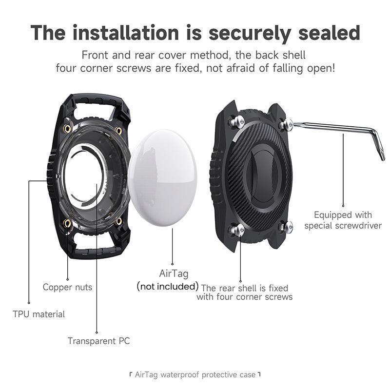 AirTag Waterproof Pet Collar With Leather Holder AntiLost GPS Tracker Collar For Cats Small Dogs 4