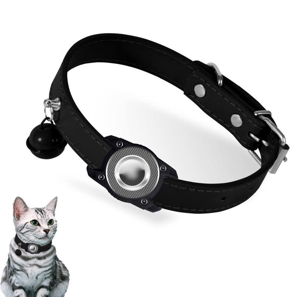 AirTag Waterproof Pet Collar With Leather Holder AntiLost GPS Tracker Collar For Cats Small Dogs 10