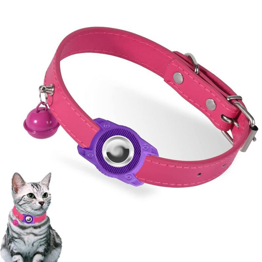 AirTag Waterproof Pet Collar With Leather Holder AntiLost GPS Tracker Collar For Cats Small Dogs 14