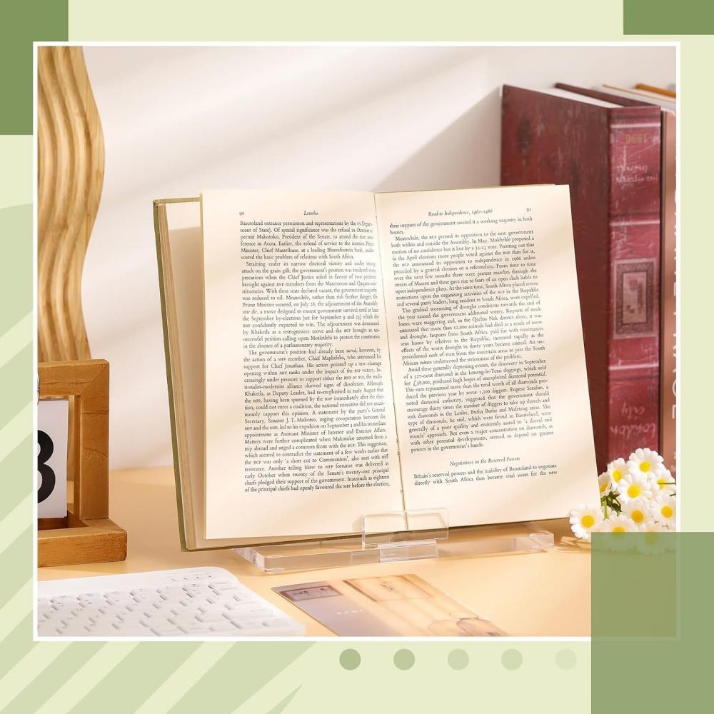 CrystalClear Acrylic Picture Frame Display Stand For Photos Books Decorative Plates 1