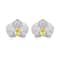 Sterling Silver Butterfly Orchid Earrings With Sparkling Zircon Platinum Plated Luxury Floral Studs 5