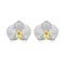 Sterling Silver Butterfly Orchid Earrings With Sparkling Zircon Platinum Plated Luxury Floral Studs 5