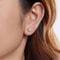 Sterling Silver Butterfly Orchid Earrings With Sparkling Zircon Platinum Plated Luxury Floral Studs 0
